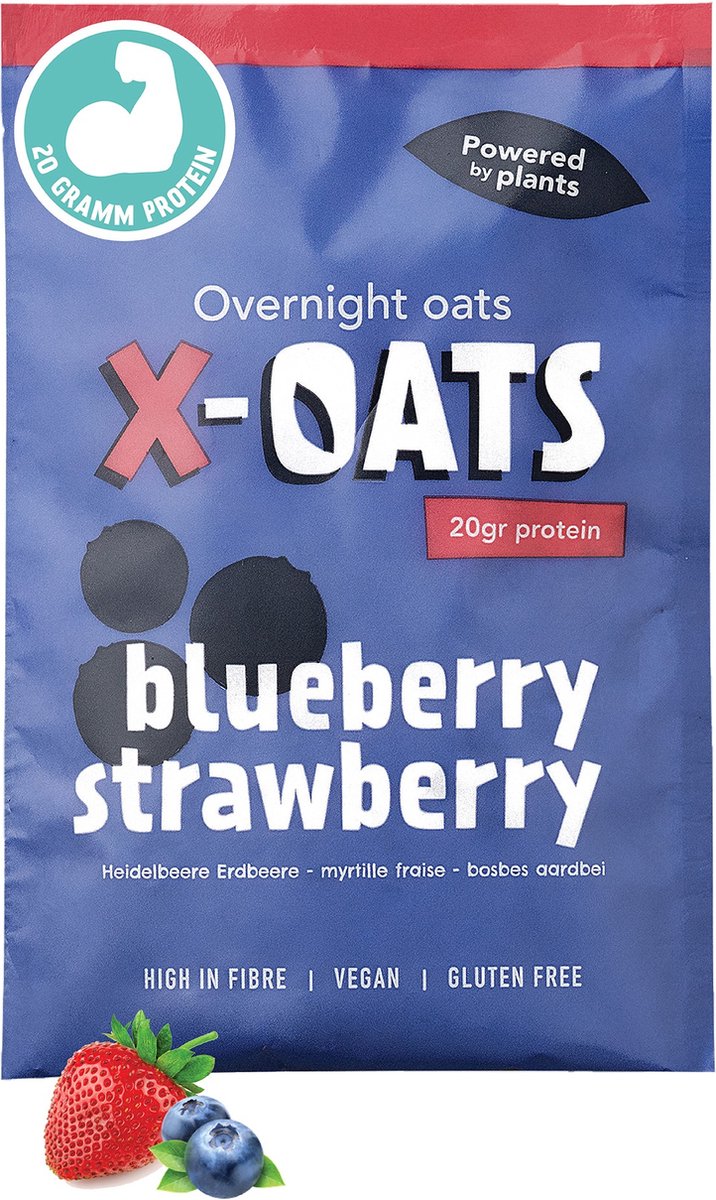 Goedkoopste X-OATS-LEKKERE ONTBIJTSHAKE-hoog in proteïne, laag in suiker| 24x70gr overnight oats shake |vegan en glutenvrij| maaltijdvervanger| afslanken| gezond & heerlijk ontbijt/maaltijd| snel & makkelijk te bereiden|1 smaak-24-pack [24x bosbessen/aardbeien]