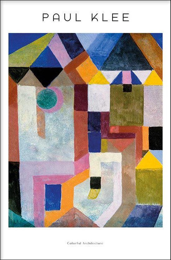 Walljar - Paul Klee - Colorful Architecture - Muurdecoratie - Acrylglas schilderij - 60 x 90 cm