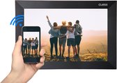 Cless Digitale Fotolijst met 10.1 inch glas display – Fotoframe - Frameo App - Fotokader - WiFi - IPS Touchscreen - 16GB – Zwart