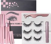EHHBEAUTY -Magnetische Eyeliner - Magnetiche Wimpers - 3 Paar Nepwimpers - 3D Fake lashes - Inclusief Pincet - Long