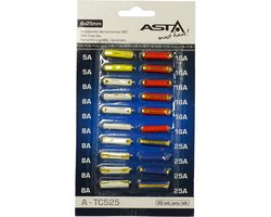 Asta kunststof torpedozekering assortiment 20 stuks naar keramische model zekering