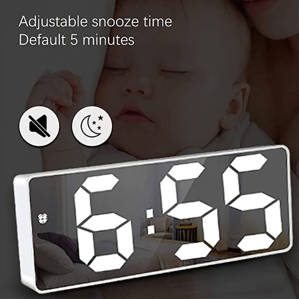 Digitale Wekker Nixie Klok - LED-wekker 12/24 uur - Ondersteunt netwerk paren - Een