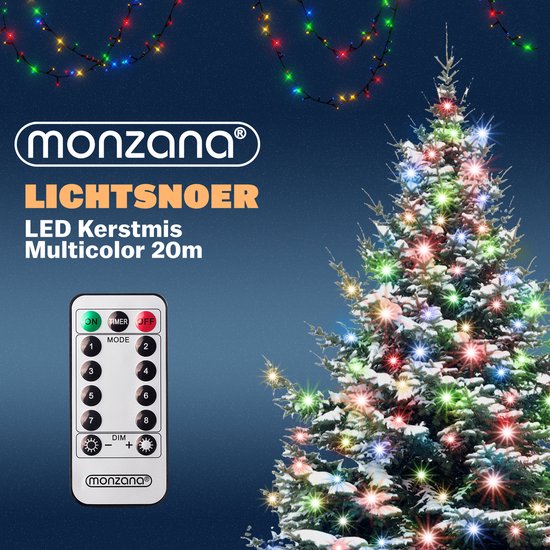 Monzana LED-lichtgordijn 100 Blauwe Lampjes – 1,2m, IP44, Met Batterij En Timer, Voor Binnen En Buiten