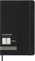 Agenda Moleskine 12 mois - 2024 - Semainier Professionnel - Vertical Large - Couverture Rigide - Zwart