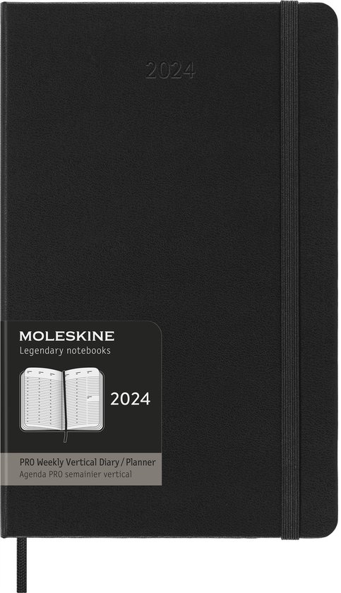 Agenda 12 mois Moleskine - 2024 - Semainier - Poche - Couverture rigide -  Zwart