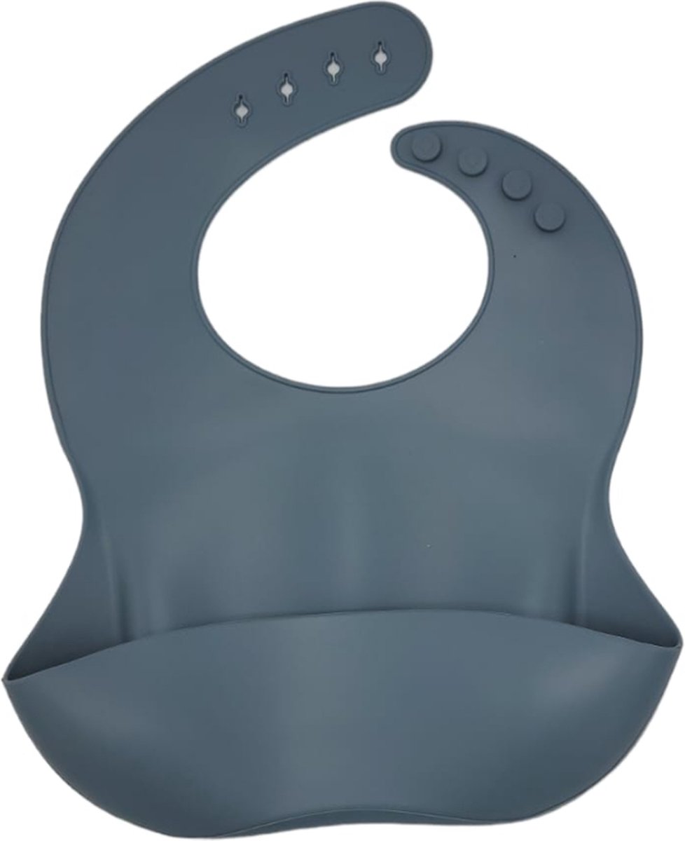 Goedkoopste Silicone slabbetje met opvangbak afwasbaar donker grijs