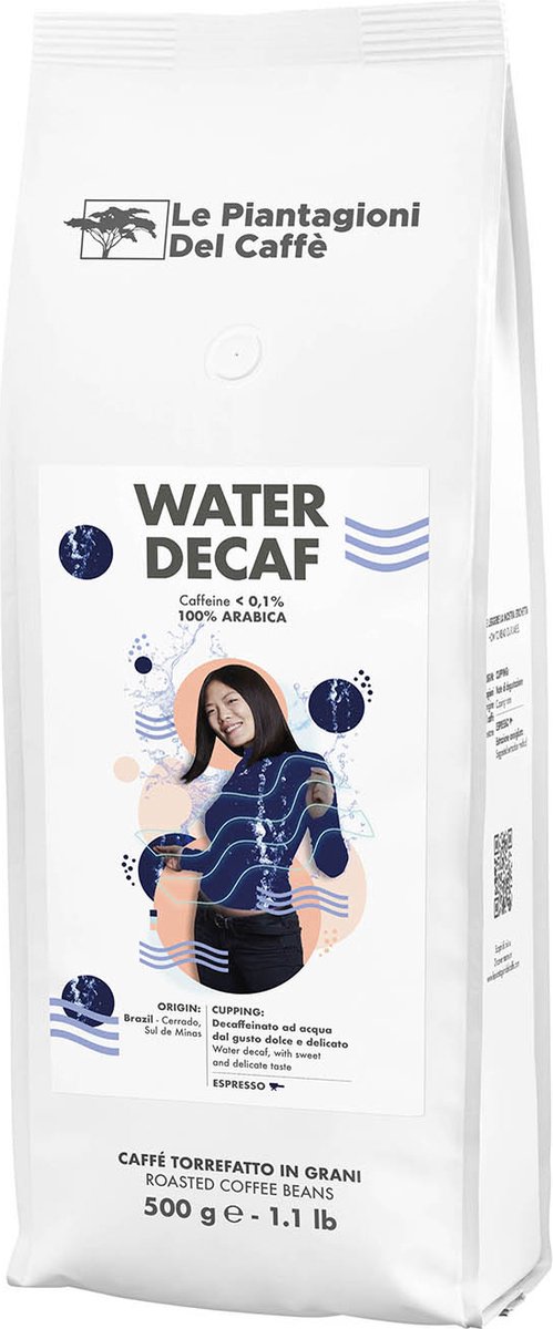 Le Piantagioni del Caffè Water Decaf - 100% Arabica - 500 gram