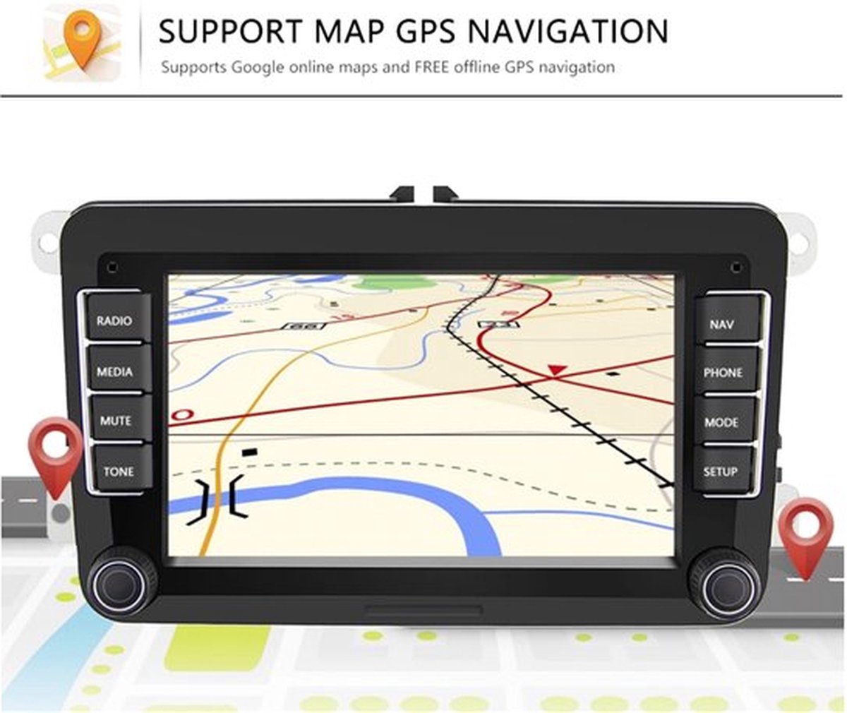 Auto Radio 510RNS Android Volkswagen Polo Golf / Seat /Skoda Bluetooth  Navigatie maps