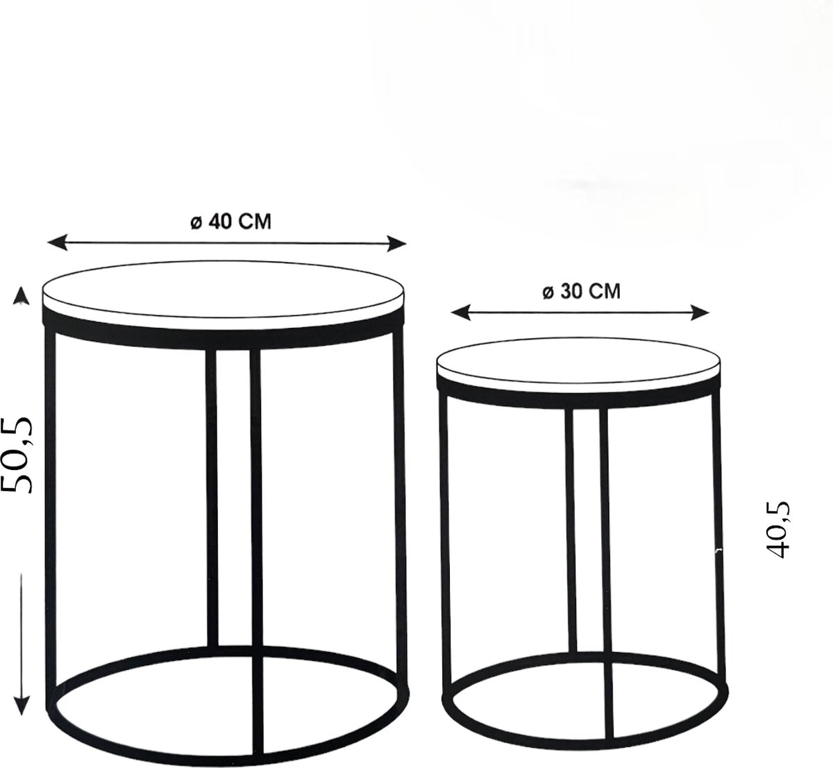 Salontafel Ties set van 2 Marmerlook Brons
