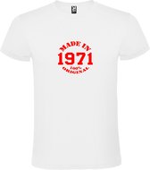 T-Shirt Wit avec Image « Made in 1971 / 100% Original » Rouge Taille XXXXXL