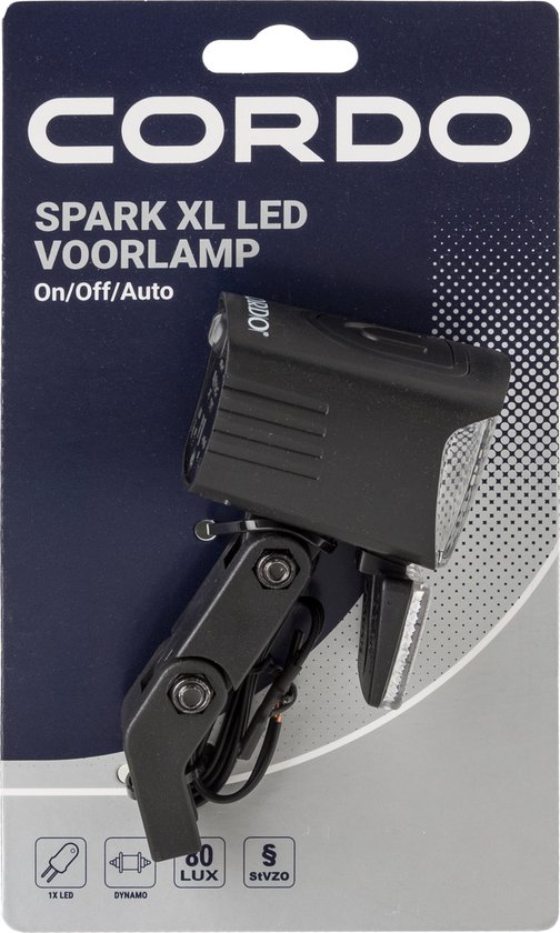 CORDO Koplamp Spark XL LED On/Off/Auto Naafdynamo — afbeelding 5