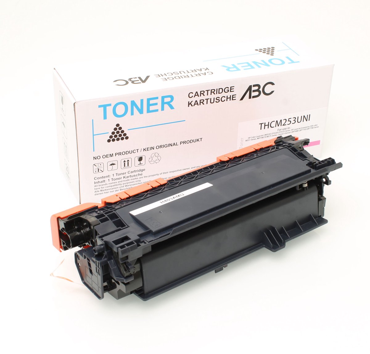 ABC huismerk toner geschikt voor HP 504A CE253A Laserjet CP3525 magenta