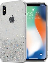 Cadorabo Hoesje voor Apple iPhone X / XS in Transparant met Glitter - Beschermhoes van flexibel TPU silicone met fonkelende glitters Case Cover Etui