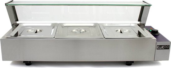 KuKoo 3 Chafing Dish Au Bain Marie Warmhoud Schalen van Merkloos — afbeelding 2