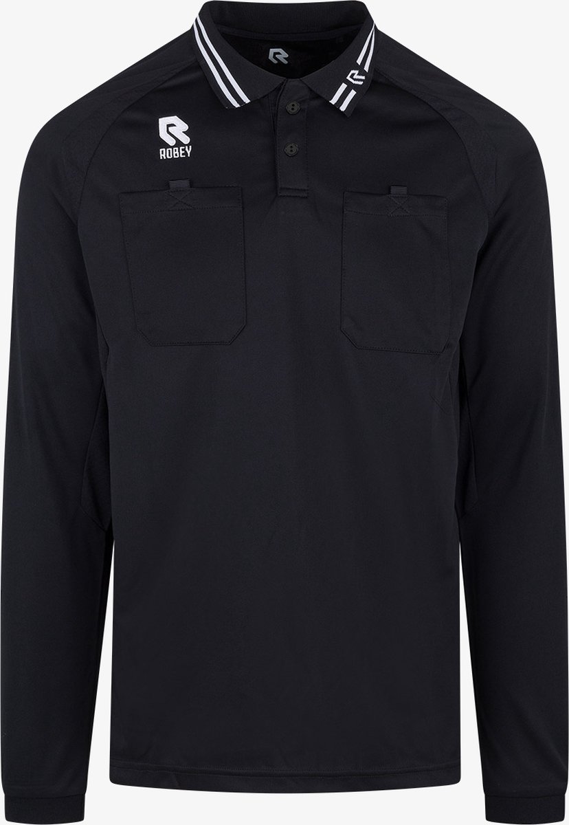 Robey Scheidsrechtersshirt Lange Mouw Heren - Zwart | Maat: XL