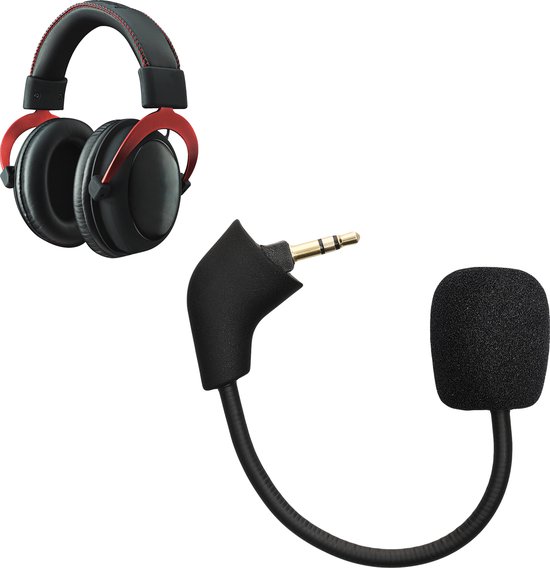 Foto: Kwmobile microfoon voor gaming headset geschikt voor kingston hyperx cloud cloud x cloudx core 10 cm in zwart