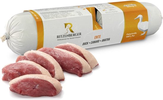 Ritzenberger Puur Eend-Hondenvoeding-Hondenworst-2x400gr