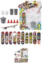 Finger Skateboard avec Accessoires de vêtements pour bébé - Fingerboard Skatepark - Fingerboard - Finger Skateboard - Y compris Skateboard - Fingerboard