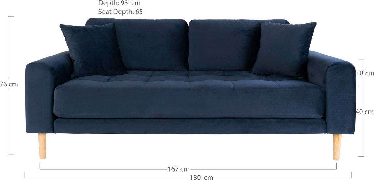 House Nordic Bank Lido 2,5 Zits Velvet Donkerblauw