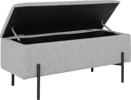 Canapé Watford avec espace de rangement gris clair, noir.
