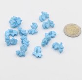 Set van 15 blauwe smurfenknoppen