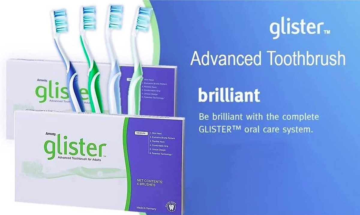 Amway Tandenborstel GLISTER 2-Pack met 4 tandenborstel
