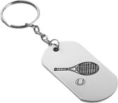 Akyol - tennisraket met bal Sleutelhanger - Tennis - de echte tennis liefhebber - tennis - tennis sleutelhanger - tennisbal - tennissen - 5 x 2.5 CM