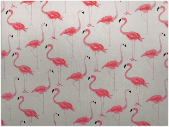 Poster (Mat) - Patroon van Flamingo's - 40x30 cm Foto op Posterpapier met een Matte look