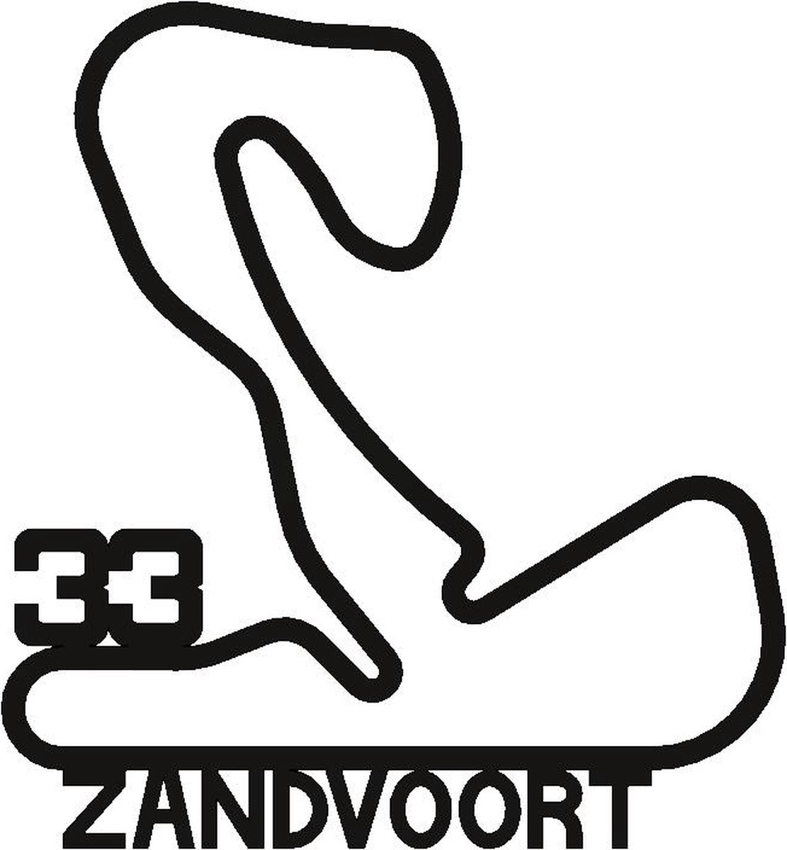 Kunst van metaal - f1 circuit Zandvoort 33t - wanddecoratie industrieel - zwart gepoedercoat - staal