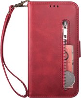 Portemonnee rood wallet book-case rits hoesje Telefoonhoesje geschikt voor Samsung Galaxy A54 5G