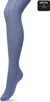 Bonnie Doon Bio Cable Tights Femme Jeans Blauw taille L/XL - Motif torsadé tricoté - Katoen biologique - Excellent confort de port - Collants torsadés Classic - OEKO-TEX- Coutures lisses - Classique - Blue Denim chiné - BP211903.3