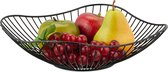 Relaxdays fruitschaal 27 cm - zwart - moderne fruitmand - laag - rond - mand voor fruit