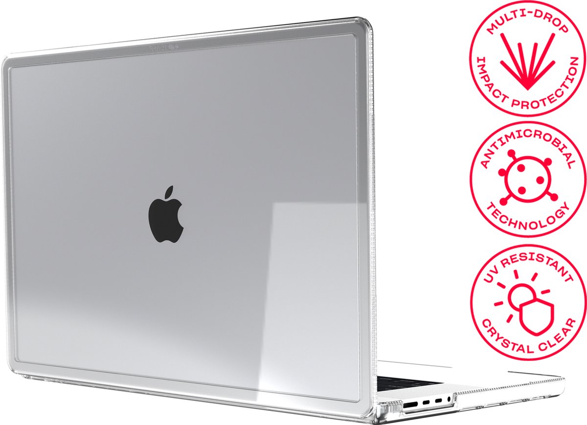 Tech21 Evo Clear - MacBook Pro 16 (2021 & 2023 M3) laptophoes - 16 inch cover - Transparant - Hard case