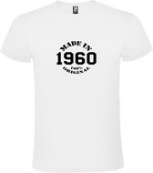 T-Shirt Wit avec Image « Made in 1960 / 100% Original » Zwart Taille XL