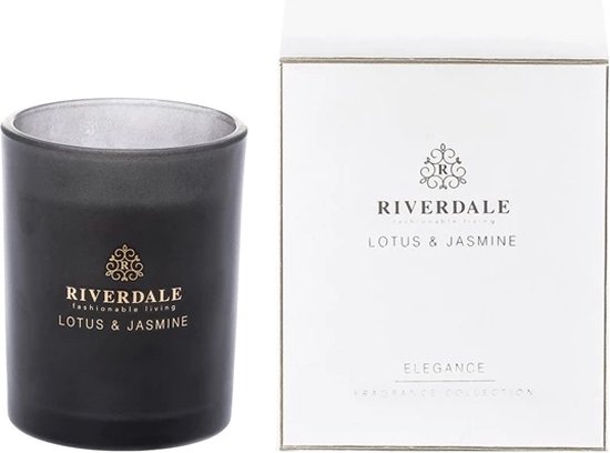 Riverdale - Boutique Geurkaars in pot Lotus & Jasmine - 10cm - wit Wit - Riverdale