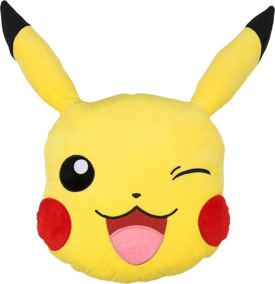 Pikachu Pokemon - Sierkussen, zacht, geel 33x34 cm