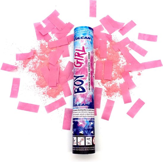 Gender Reveal Rookkanon Roze Meisje Confetti Kanon Feest Shooter