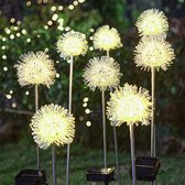 2stuks Solar tuinlamp Paardenbloem -Prikspot-tuin sfeer verlichting-Warm Wit