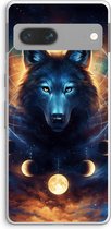 Case Company® - Hoesje geschikt voor Google Pixel 7 hoesje - Wolf Dreamcatcher - Soft Cover Telefoonhoesje - Bescherming aan alle Kanten en Schermrand