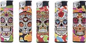 Prof Elektronische Piezo Aanstekers "Mexican Skull" Designs (5 stuks)