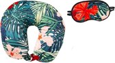 Nekkussen / oogmasker met blad motief EDISON - Multicolor - Polyester / Spandex