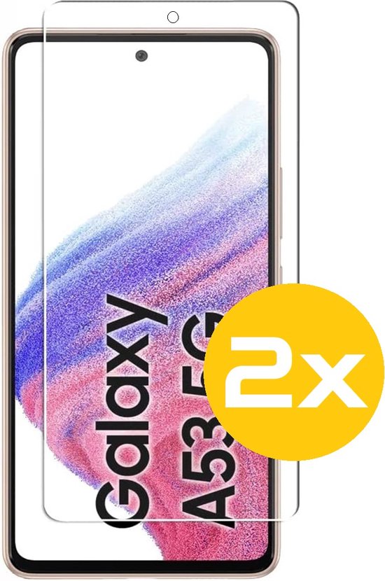 Screenprotector Geschikt Voor Samsung Galaxy A53 5G - Tempered Glass Met Camera Uitsparing - 2 Stuks