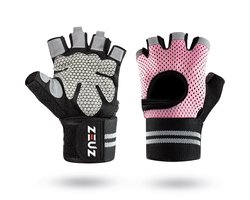 ZEUZ Sport & Fitness Handschoenen Dames – Krachttraining Artikelen voor Gym & CrossFit Training – Roze & Zwart – Maat XS