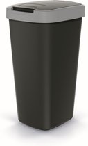 Prosperplast - Prullenbak / Afvalbak 25L - Zwart met grijs frame
