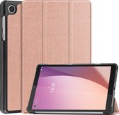 Case2go - Tablet Hoes geschikt voor Lenovo Tab M8 4th Gen (8 Inch) - Tri-Fold Book Case - Rose Goud