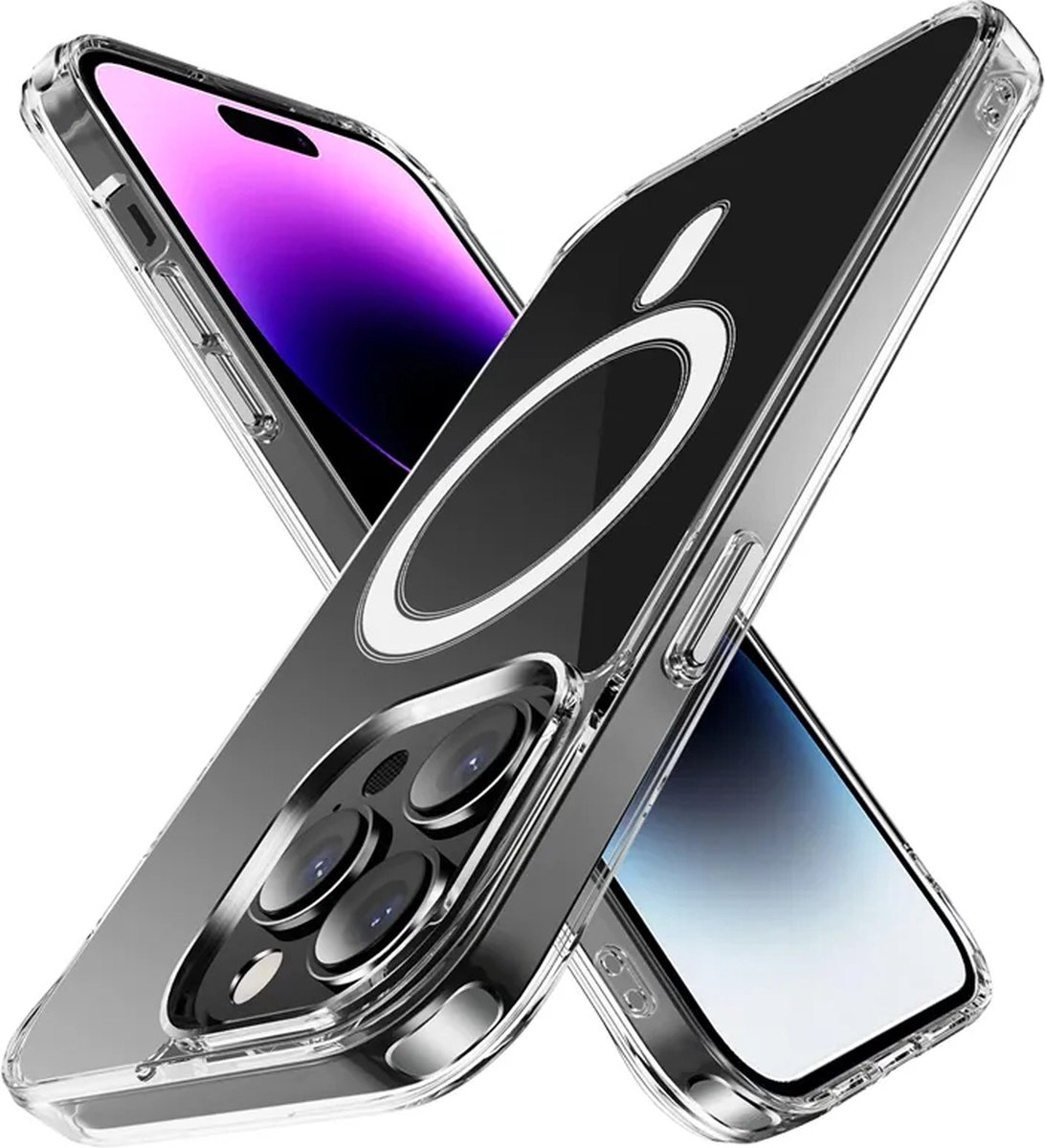 iPhone 13 PRO Magsafe Hoesje - iPhone 13 PRO MagSafe Case Transparant - MagSafe hoesje iPhone 13 PRO Doorzichtig - Magsafe Magneet Case Met Ring iPhone 13 Pro- Doorzichtig