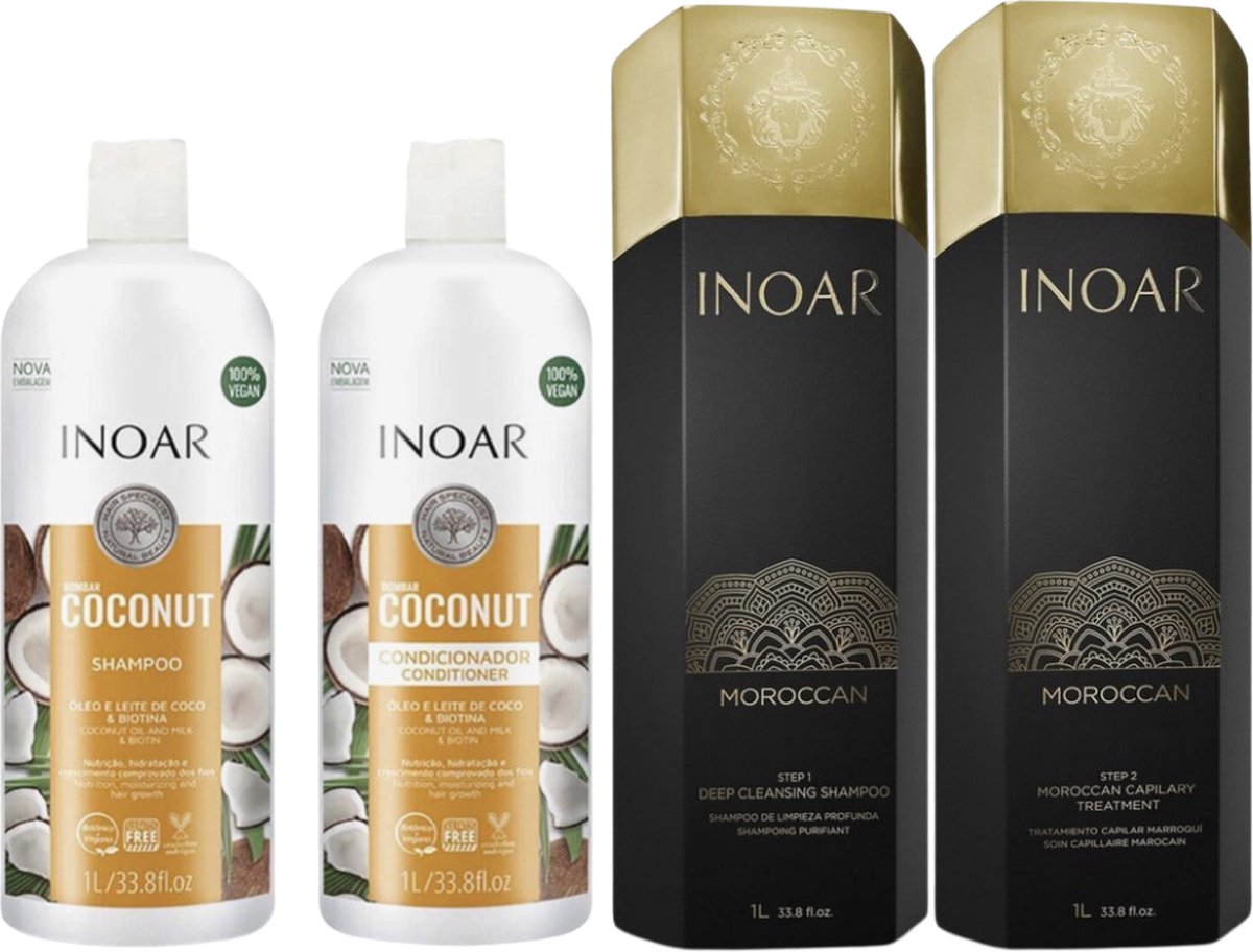 Inoar Moroccan Keratine Set Met Coconut Shampoo & Conditioner