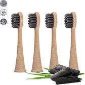 | 4 Pièces | Bambou | Têtes de brosse au Charbon de bois actif Philips Sonicare | Respectueux de l'environnement | Eco | Durable | 4 Pièces