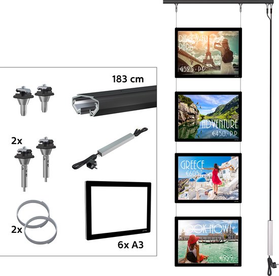 ARTITEQ Schilderij ophangsysteem wand Click Rail overschilderbaar wit RAL 9016 6 m (3x2 m) kopen