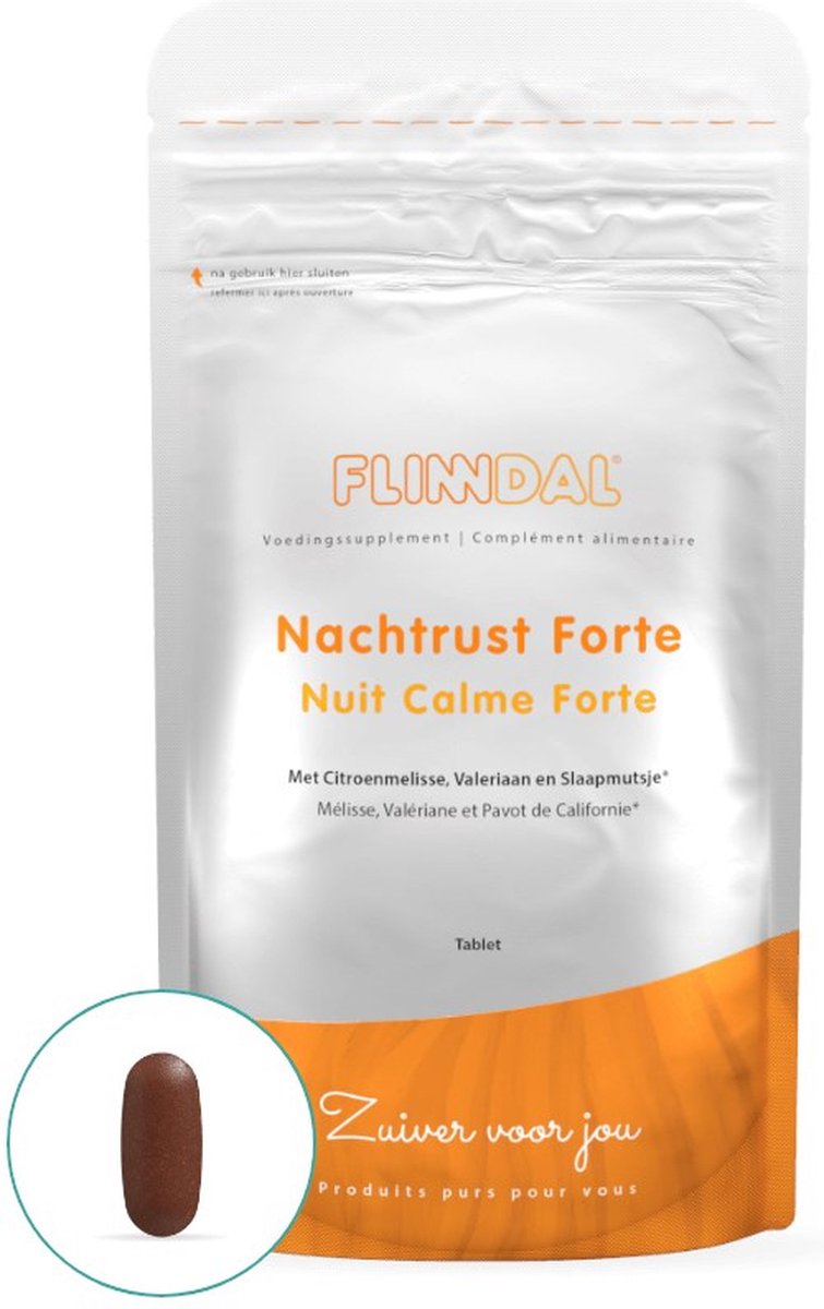 Goedkoopste Flinndal Nachtrust Forte Tabletten - Hoog Gedoseerd - Bevordert de Natuurlijke Slaap - 90 Tabletten